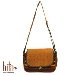 کیف گلیمی دوشی قفل دار شکلاتی