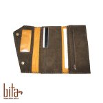 کیف پول لب کج اشبالت قهوه ای ختایی