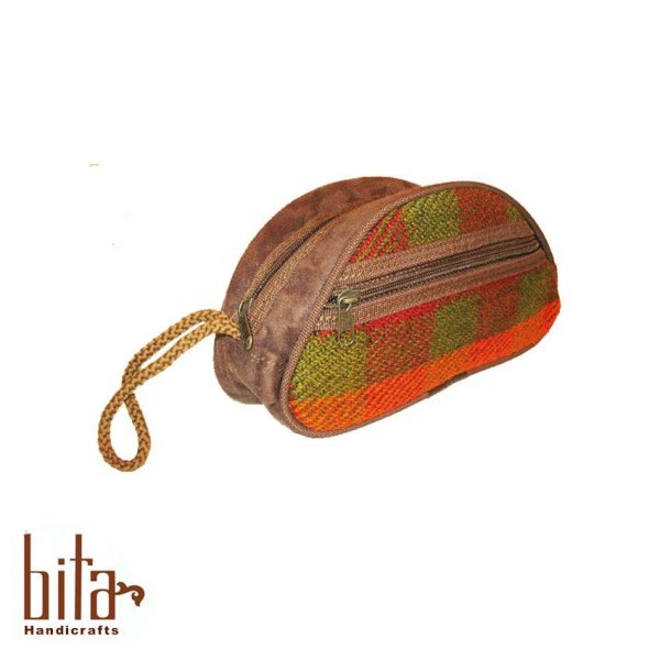 کیف آرایش جاجیمی نارنجی-سبز