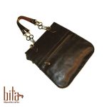 کیف چرم دوشی با گلیم سوزنی