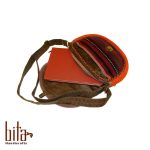 کیف جاجیمی نیمگرد دوشی متوسط طرح خطی