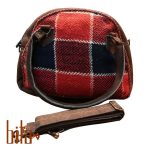 کیف جاجیمی دستی دوشی نیم گرد تیره