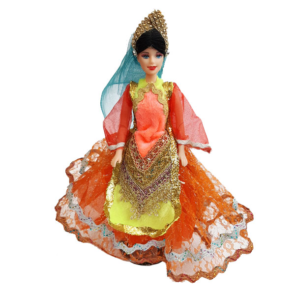 عروسک سنتی دامن نارنجی