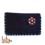 کیف کارت چرم طبیعی اشبالت سرمه ای