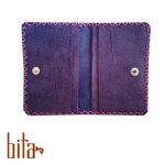 کیف کارت چرم طبیعی اشبالت بنفش