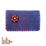 کیف کارت چرم طبیعی اشبالت بنفش