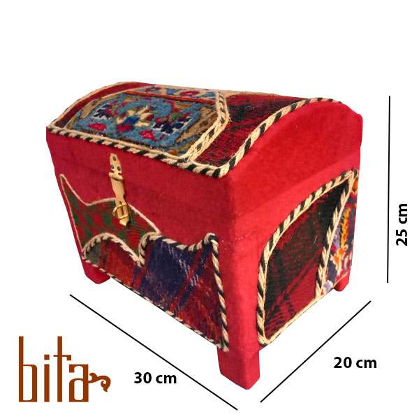 صندوقچه سنتی قرمز 30 سانت
