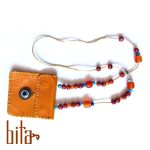 رومانتویی چرم خردلی چشم زخم