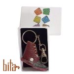 جاسوئیچی چرم مدل کفش چرم طوسی