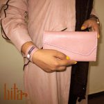 کیف پول لب کج چرم صورتی ساده