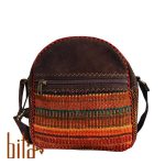 کیف گلیمی دوشی بزرگ قفل دار شکلاتی