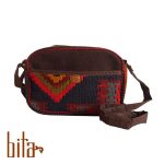 کیف گلیمی دوشی متوسط با حاشیه گل