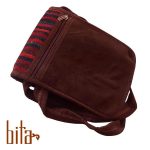 کیف دوشی جاجیمی متوسط تیره