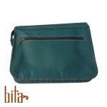 کیف چرم دوشی فیروزه ای