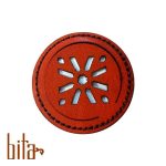 آینه چرمی گرد عسلی