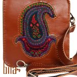 کیف چرم دوشی با پته بته جقه