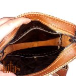 کیف چرم دوشی با پته بته جقه