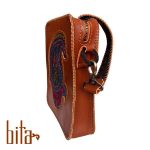 کیف چرم دوشی با پته بته جقه