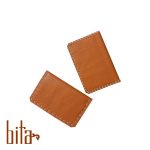 کیف کارت چرم طبیعی زرد