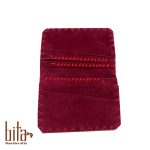 کیف کارت چرم طبیعی اشبالت زرشکی ساده