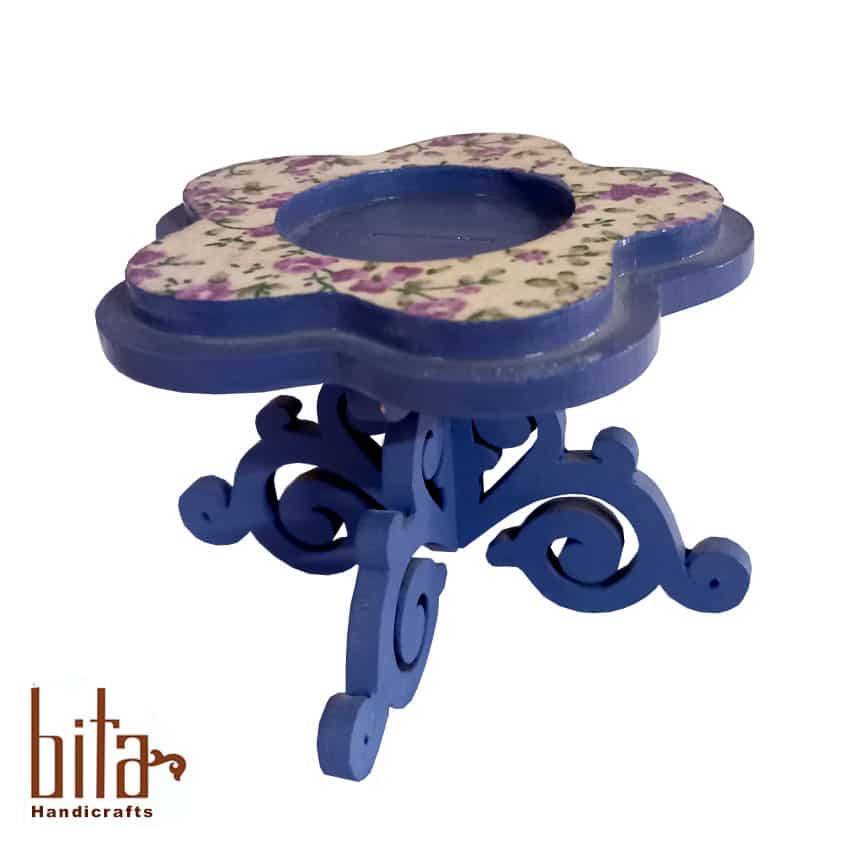 جاشمعی پایه دار طرح گل بنفش بسته دو عددی جاشمعی پایه دار طرح گل بنفش بسته دو عددی